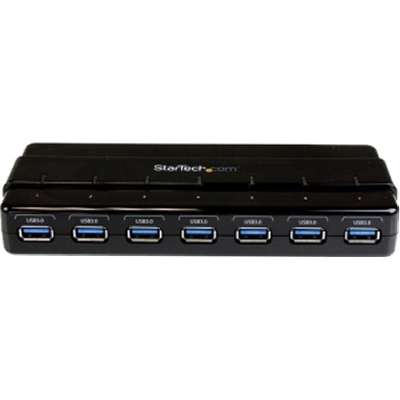 StarTech.com 7 Port SuperSpeed USB 3.0 Hub - Desktop USB Hub with Adapter