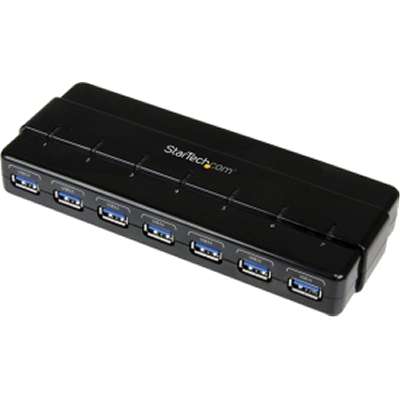 StarTech.com 7 Port SuperSpeed USB 3.0 Hub - Desktop USB Hub with Adapter