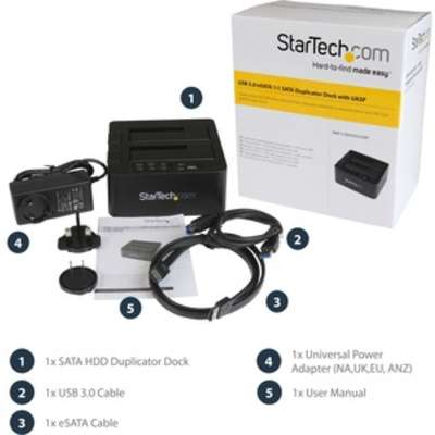 StarTech.com USB 3.0 / eSATA 2.5/3.5 SATA Hard Disk Drive/SSD Duplicator Dock Cloner