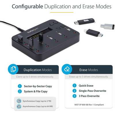 StarTech.com Standalone 1:5 USB Flash Drive Duplicator / Copier and Eraser