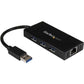 StarTech.com 3 Port Portable USB 3.0 Hub with Gigabit Ethernet Adapter