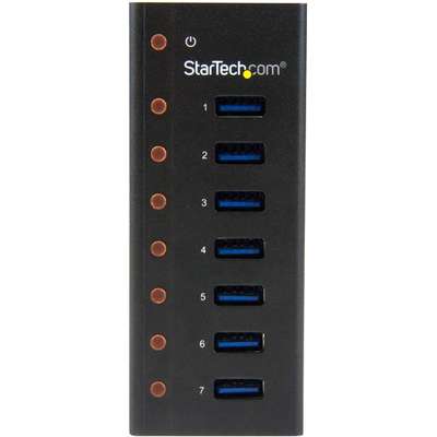 StarTech.com 7 Port USB 3.0 Hub Desktop or Wall-Mountable Metal Enclosure