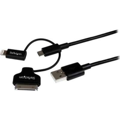 StarTech.com 1m 3 in 1 Charging Cable - Lightning/30-pin Dock/Micro USB