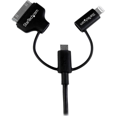 StarTech.com 1m 3 in 1 Charging Cable - Lightning/30-pin Dock/Micro USB