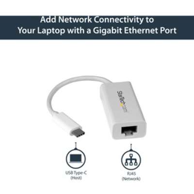 StarTech.com USB C to Gigabit Ethernet Adapter - USB 3.1 Gen 1 - White