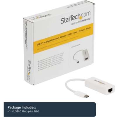 StarTech.com USB C to Gigabit Ethernet Adapter - USB 3.1 Gen 1 - White