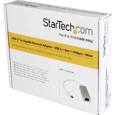 StarTech.com USB C to Gigabit Ethernet Adapter with  Aluminum Housing - Silver