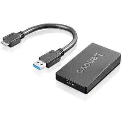 Lenovo USB 3 to DP Adapter, Backward Compatible with QHD and HD Monitors