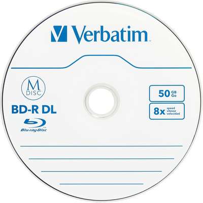 Verbatim 25-pack M-Disc BD-R DL 6x 50GB Branded Surface Spindle