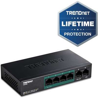 TRENDnet 6-Port Fast Ethernet PoE Switch (60W)