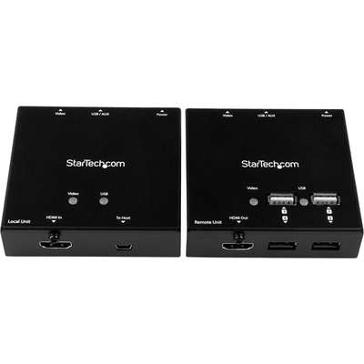 StarTech.com HDMI over CAT6 Extender with 4-Port USB Hub - 165 ft - 1080p