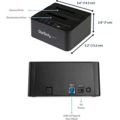 StarTech.com USB 3.1 Hard Drive Duplicator Dock - 2.5" & 3.5" SATA SSD/HDDs