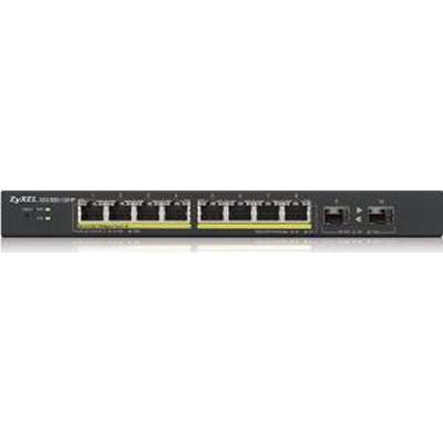 Zyxel Fanless 8 Port GbE PoE+ L2 Web Managed Switch (77W) with 2 SFP Uplink Ports