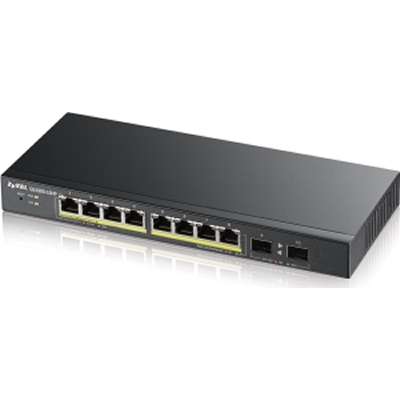 Zyxel Fanless 8 Port GbE PoE+ L2 Web Managed Switch (77W) with 2 SFP Uplink Ports