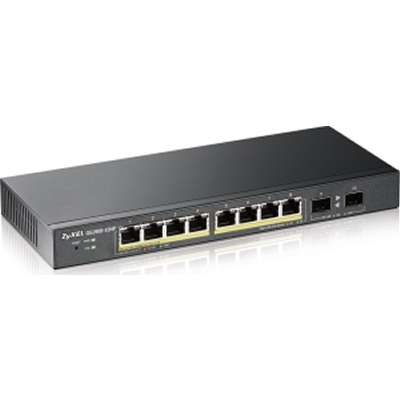 Zyxel Fanless 8 Port GbE PoE+ L2 Web Managed Switch (77W) with 2 SFP Uplink Ports