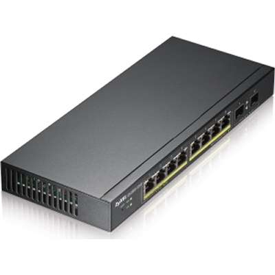 Zyxel Fanless 8 Port GbE PoE+ L2 Web Managed Switch (77W) with 2 SFP Uplink Ports