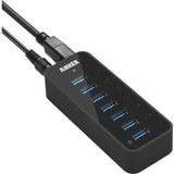 Anker USB 3.0 Hub 7 USB 3.0 Ports Vertical Black