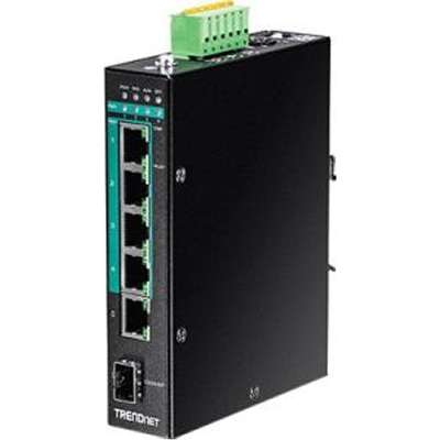 TRENDnet 6-Port hardened Industrial Gigabit PoE+ Layer 2 Managed DIN-Rail Switch