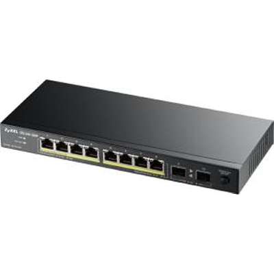 Zyxel GS1100-10HP - 8-Port Gigabit 8-Port GbE PoE 130W Power Budget and 2x SFP Uplinks