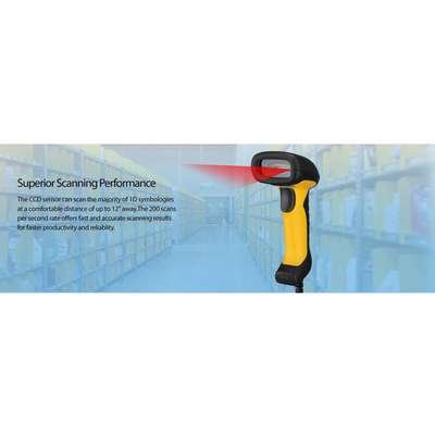 Adesso Waterproof Handheld CCD Barcode Scanner