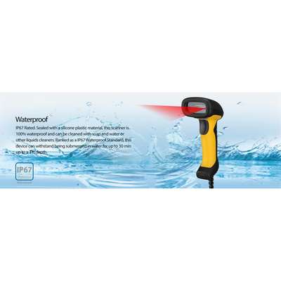 Adesso Waterproof Handheld CCD Barcode Scanner