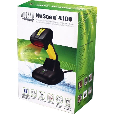 Adesso Bluetooth Antimicrobial Waterproof CCD Barcode Scanner