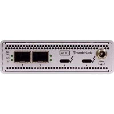 ATTO Technology Dual 40Gb to Dual 32Gb Fibre Channel Thunderbolt 3 Adapter, LC SFP+ Included