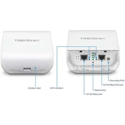 TRENDnet 10 dBi Wireless N300 Outdoor PoE Pre-Configured Point-to-Point Bridge Kit