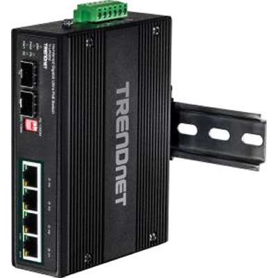TRENDnet 6-Port Hardened Industrial Gigabit Ultra PoE DIN-Rail Switch