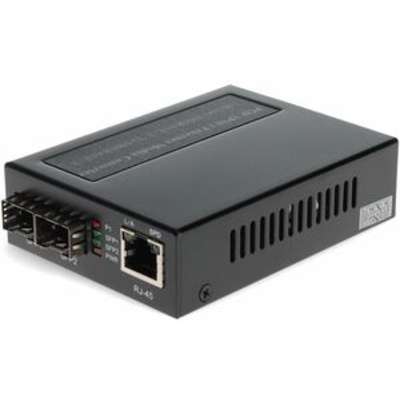 AddOn 1GBS 1 RJ-45 to 2 SFP Port Power Over Ethernet Media Converter