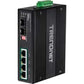 TRENDnet 6-Port hardened Industrial Gigabit PoE+ Switch /w 2 SFP