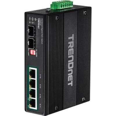 TRENDnet 6-Port hardened Industrial Gigabit PoE+ Switch /w 2 SFP