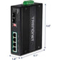 TRENDnet 6-Port hardened Industrial Gigabit PoE+ Switch /w 2 SFP