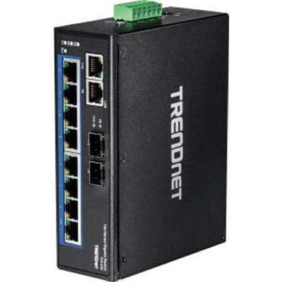 TRENDnet 10-Port Hardened Industrial Gigabit DIN-Rail Switch
