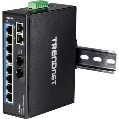 TRENDnet 10-Port Hardened Industrial Gigabit DIN-Rail Switch