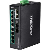 TRENDnet 10-Port Hardened Industrial Gigabit PoE+ DIN-Rail Switch