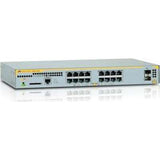 Allied Telesis L2+ Managed Switch, 16 x 10/100/1000MBPS PoE+ Ports, 2 x SFP Uplink Slots, 1 Fixed AC