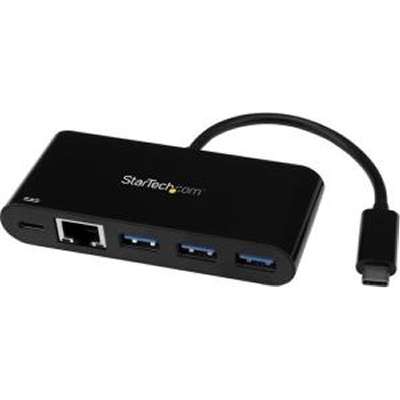 StarTech.com USB-C to GbE Adapter with 3-Port USB 3.0 Hub with  Power Delivery