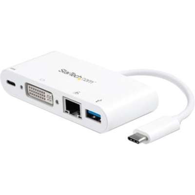 StarTech.com USB C Multiport Adapter - DVI-D/PD 3.0/GbE/USB-A - Mini Dock