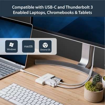 StarTech.com USB C Multiport Adapter - DVI-D/PD 3.0/GbE/USB-A - Mini Dock