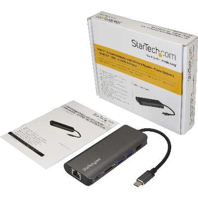 StarTech.com USB-C Multiport Adapter - USB-C to 4K HDMI - PD/USB 3.0/GbE/SD