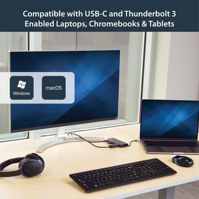 StarTech.com USB-C Multiport Adapter - USB-C to 4K HDMI - PD/USB 3.0/GbE/SD