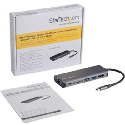 StarTech.com USB-C Multiport Adapter - USB-C to 4K HDMI - PD/USB 3.0/GbE/SD