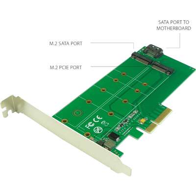 VisionTek PCIE M.2 PCIE & SATA Adapter Card