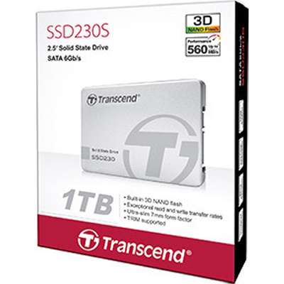 Transcend 1TB SSD230S SSD SATA 3 2.5" 6Gb/s 3D TLC Drive with Aluminum Casing