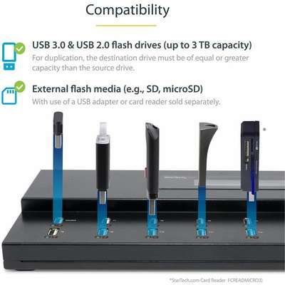 StarTech.com 1:15 USB Duplicator / Eraser - USB Flash Drives