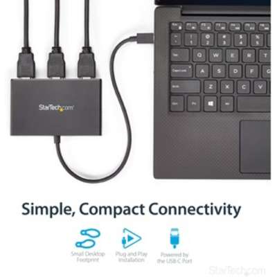 StarTech.com 3-Port Multi Monitor Adapter - USB-C to HDMI Video - MST Hub