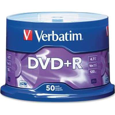 Verbatim AZO DVD+R 4.7GB 16x Branded Surface *50-Pack Spindle*