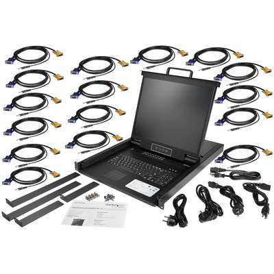 StarTech.com 16 Port Rackmount KVM Console with  Cables KVM Switch with  19" LCD