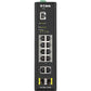 D-Link Systems 12-Port Managed Industrial Switch, -40C to +75C. PoE, 240W Budget